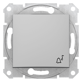 Sedna - 1Kutup Basmalı Düğme - 10Ax Zil Simgesi, Çerçevesiz Alüminyum-8690495032963