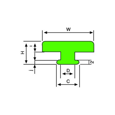  T300 Profile Alpolen 1000 - Conveyor part Green