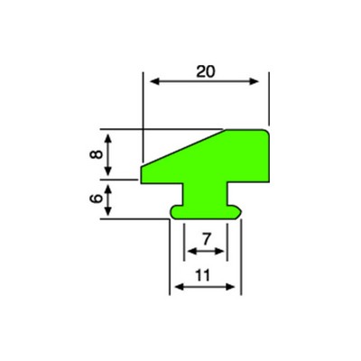  T200 Profile Alpolen 1000 - Conveyor part Green