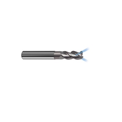 Copy milling cutter with internal cooling solid carbide, Ø 25,000 mm h10, type W, factory standard, bright