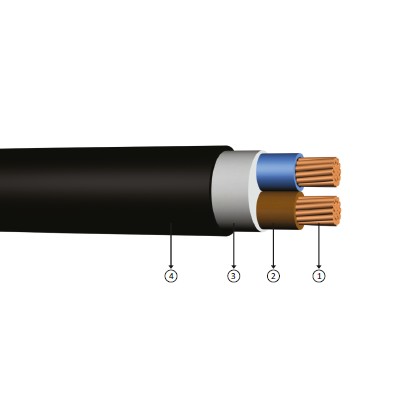 2x35, 0.6/1 kV PVC insulated, single-core, copper conducter cables, YVV-U, YVV-R, CU/PVC/PVC, NYY