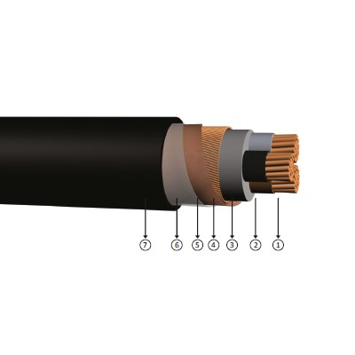 3x6/6, 0.6/1 kV PVC izoleli, konsantrik iletkenli, çok damarlı, bakır iletkenli kablolar, YVCV-U, YVCV-R, CU/PVC/SC/PVC/,NYCY