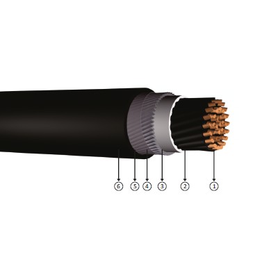 6x2,5, 0.6/1 kV PVC izoleli, yuvarlak çelik tel zırhlı, bakır iletkenli, kumanda kabloları, YVZ2V-U, YVZ2V-R, CU/PVC/SWA/PVC, NYRY