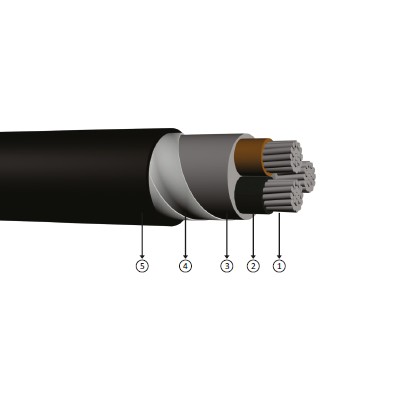 3x240, 0.6/1 kV PVC izoleli, çift kat çelik bant zırhlı, çok damarlı, alüminyum iletkenli kablolar, YAVZ4V-R, AL/PVC/DSTA/PVC, NAYBY