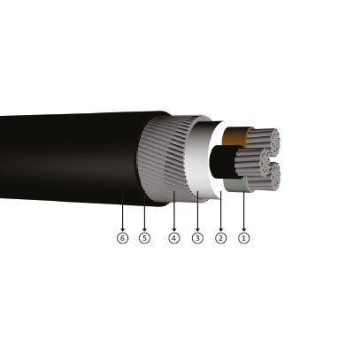 3x35, 0.6/1 kV XLPE insulated, round steel wire armoured, multi-core, aluminum conducter cables, yaxz2V-r, al/xlpe/swa/pvc, na2xry