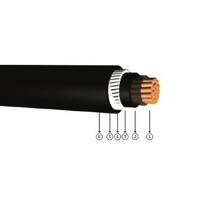 1x400, 0.6/1 kV halogen-free, non-flame retardant, XLPE insulated, round steel wire armoured, single-core, copper conducter cables, YXY2Z1-R, CU/XLPE/LSZH/AWA/LSZH, N2xr (A) H