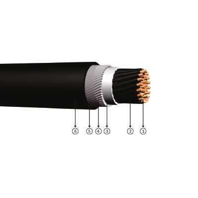 37x2,5, 0.6/1 kV XLPE insulated, round steel wire armoured, copper conductor control cables, yxz1z2z1-r, cu/xlpe/lszh/swa/lszh aux, n2xhrh