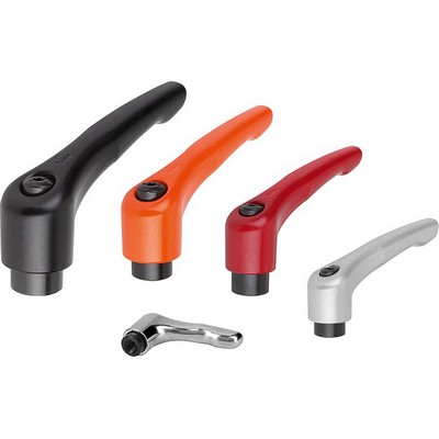 Flip Lever Bo.5 M12, Zinc Red Ral3003 Plastic Coated, Bil:Stainless
