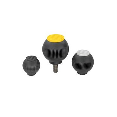 Sphere Handle Bo.4, D1=50 D=M12, Thermoplastic Black Ral7021,