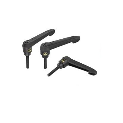 Switch Handle Size 2 M10X20, Plastic Black Ral7021, Bil:Steel
