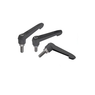 Flip Lever Bo.1 M04, Plastic Black Ral7021, Stainless Steel