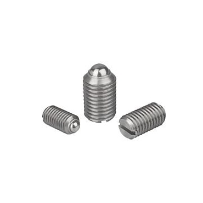 Ball Set Screw Spring Force D=3/8-16 L=19, Stainless Steel,
