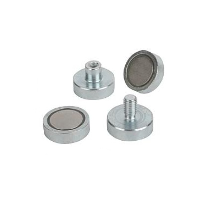 Magnet Pot Magnet, Shape:A, D=16 ±0.15, H=4.5, Ndfeb, Round, Bil:Steel