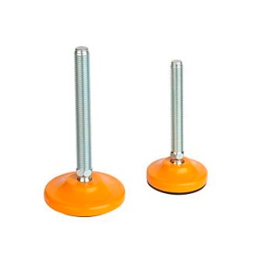 Articulated Leg, D=50 D1=M12X75, Sw=14, Form:B Anti-Slip Plate, Steel,