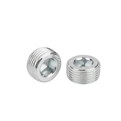 Threaded Plug Din906 Without Air Vent, M12X1.5, Sw=6, Shape:A, Steel Galvanized