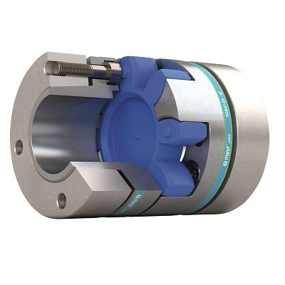 Backlash-free shaft coupling with hub that can be divided into 2 parts, 98 shore red elastic