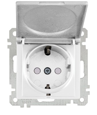Grounded covered socket Child protection