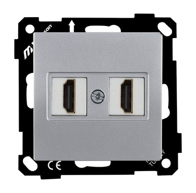 Elitra Data socket 2*HDMI screw silver