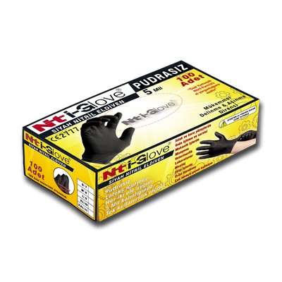 5 mil M Black Nitrile Gloves Box of 100