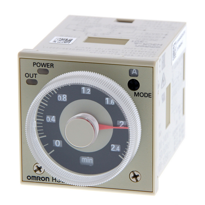 Omron time relay, socket, 11 pin, DIN 48x48 mm, multifunction, 0.05 s-300 hours, DPDT, 5 A, 100-240 VAC, 100-125VDC 4548583553262