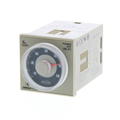 Omron Timer, Plug-in, 8-Pin, 1/16Din (48 x 48mm), Power Off-DELAY, 0.05-12M, DPDT, 5 A 4548583552982