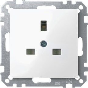 British Standard socket insert, polar white, glossy, System M-4042811032593
