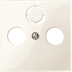 Center plate for antenna sockets 2/3 perforated, white, glossy, System M-4042811033538