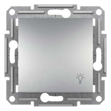 Asfora Plus Liht Button "Light" Marked Aluminum, screwless, frameless-3606480728495