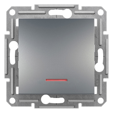 Asfora Plus Illuminated Lith Button Steel, screwless, frameless-3606480730931