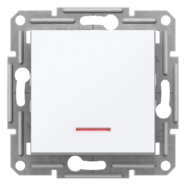 Asfora Illuminated Liht Button White, without screws, without frame-3606480986963