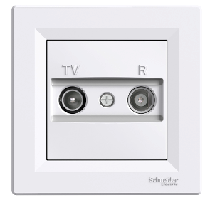 Asfora – Terminated Tv/R Socket, 1Db, Framed – White-3606480526404