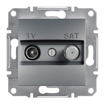 Asfora TV/SAT Socket PASS 8DB Steel-3606480730535