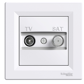 Asfora – Independent Tv/Sat Socket, 1Db, Framed – White-3606480526602