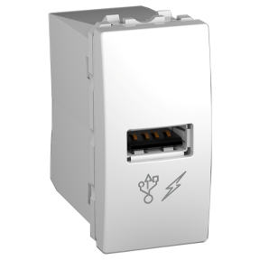 Unica Usb Power Supply 2.0 - 1 Module, White-3606485407708