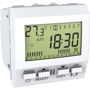Unica - weekly programmable timer - 230V AC - 2 m - white-8420375126792