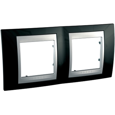 Unica Rhodium black-Aluminum Double Horizontal frame-8420375155051