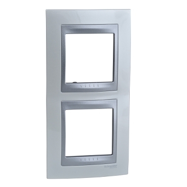Unica Pearl white-Aluminum Double vertical frame-8420375155112