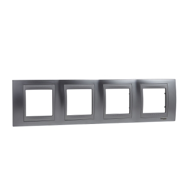 Unica Chrome satine-Aluminium Quadruple Horizontal frame-8420375116120