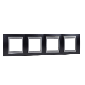 Unica Metallic Grey-Aluminum Quadruple Horizontal Frame-8420375155372