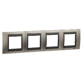 Unica Matte Nickel-Graphite Quadruple Horizontal Frame-8420375154108