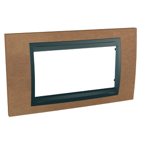 Unica Top - Cover Frame - 4 Modules - Cherrywood/Graphite-8420375154269