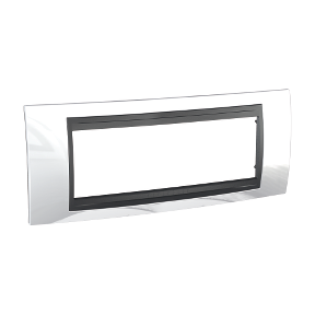 Unica Pearl White-Graphite Six Module Frame-3606480435256