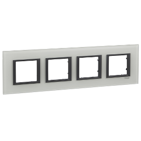 Unica White Glass Quadruple Horizontal Frame-8420375167207