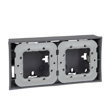 Unica Surface Mounted Case (with mounting plate) - Double - Aluminum-8420375116335