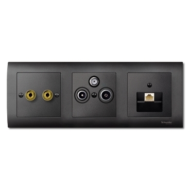 Merten TV Socket key cover (2/3 hole), System-M, Anthracite-3606485069326