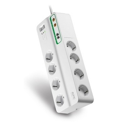 8 Output Surge Protected Socket and Coax/Phone Line Protection, White-731304313755