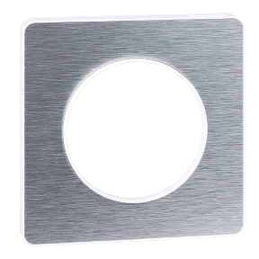 Odace - Touch - Cover Frame - Single Frame - Metal Brushed Aluminum And White Border-3606480545894