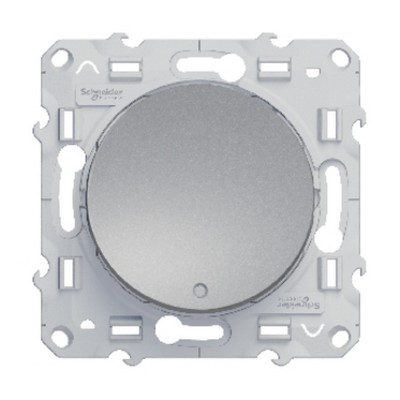 Odace Illuminated Push Button - Aluminum-3606480391507