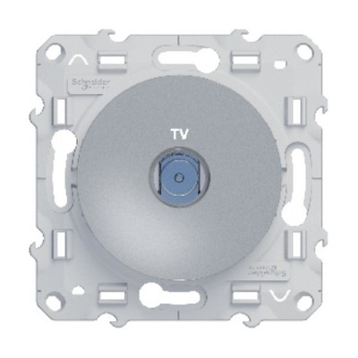 Odace TV Socket Terminal - Aluminum-3606480391545