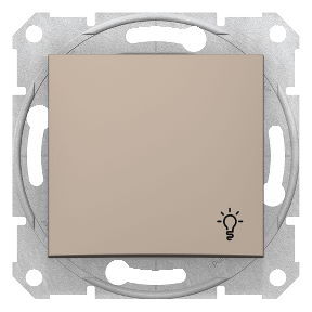 Sedna - 1Kutup Basmalı Düğme - 10Ax Işık Simgesi, Çerçevesiz Titanyum-8690495033083